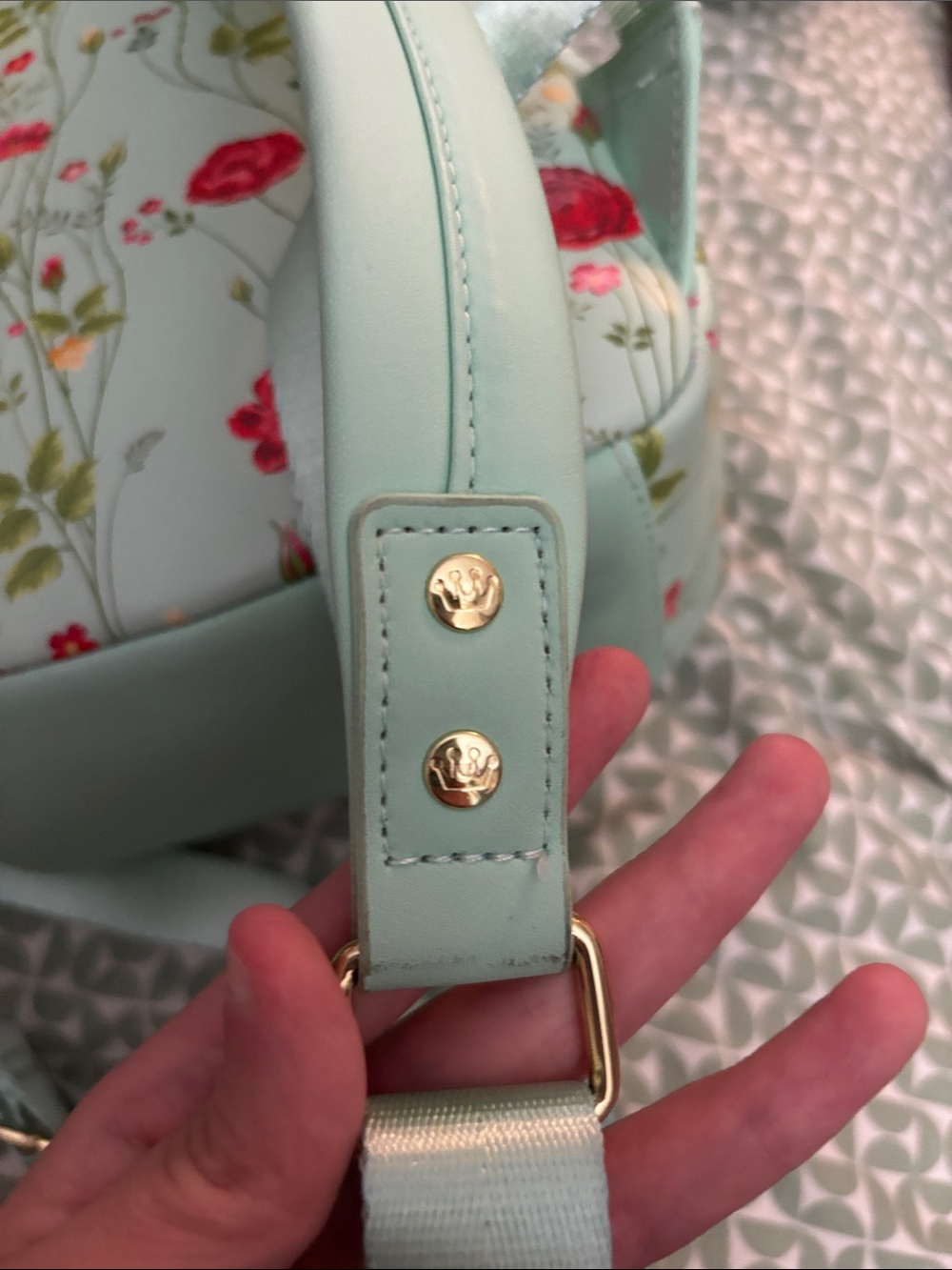 Disney Tinker Bell Floral Mini Backpack - READ DESC *BROKEN /BUSTED TOP ZIPPER* - Picture 9 of 16